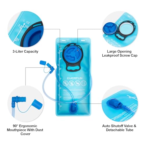Everfun Hydration Backpack 18L with Water Bladder 2L Hiking Water Backpack Women Men Hydration Pack Insulated Lightweight Day Hydropack with Storage for Hiking, Biking, Running, Festival