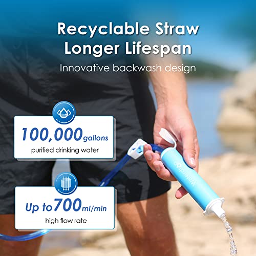 Waterdrop Water Filter Straw, Water Purifier Survival for Camping, Travel, Backpacking and Emergency Preparedness, Water Filtration System Survival, 1 Pack
