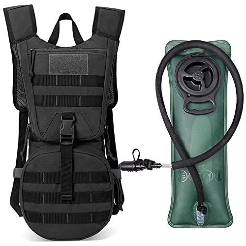 G4Free Tactical Hydration Packs Helmet Water Backpacks with 3L BPA Free Bladder Kids Adults for Hiking, Cycling, Running, Skiing, Walking and Climbing(Black)